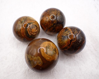 1 Piece Natural Pietersite Crystal Sphere - Brown Gold Black - Natural Smooth Sphere - 49mm Pietersite Sphere #SPHER#1110