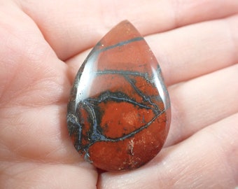 Shiny Red Jasper Natural Crystal Cabochon - Teardrop Smooth Finish - 1.5 Inch Cabochon - Good for Libido Fertility & Recovery #CBCHN#1085