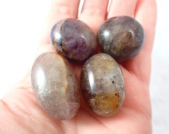 One Beautiful Ametrine Crystal Tumble - Rounded Smooth Oval Tumble - Purple Gold Amethyst Citrine 1-1.5 Inch Crystal Tumbles #TUMBL#1058