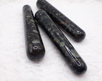 1 Piece Kambaba Jasper Crystal Wand - Shiny Green Black Smooth Polished - Rounded Ends Kambaba Jasper Crystal Massage Wand #WANDS#1080