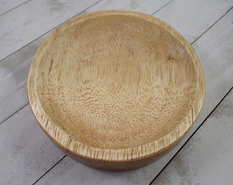 1 Piece Handmade Wood Bowl - Large Smooth Polished Bowl - Wood Tray for Crystals - 12x2.5cm Brown Wood Bowls - Light Brown Bowls #BOWLS#1029