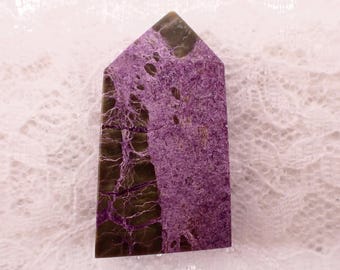 Natural Atlantisite Crystal Tower - Rectangle Smooth Polished - 1.5 Inch Green Purple Crystal Tower - Atlantisite #TOWER#1313