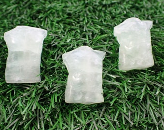 1 Piece Green Fluorite Mini Male Body Crystal Carving - Small Standing Green White - Natural Fluorite Carving - 1.25 Inch Body #BDIES#1027
