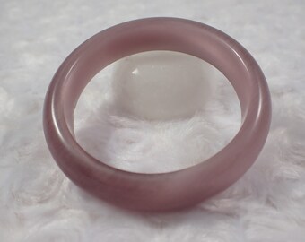 59.2mm Beautiful Shiny Light Purple Cats Eye Crystal Bangle Bracelet - Smooth Finish Flat Inside - Bangle Bracelet Cat Eye #JEWEL#1186