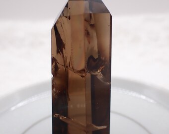 1 Piece Natural Smoky Quartz Crystal Tower - High quality rainbow flash, Smooth Points - Gray Clear Faceted Smoky Quartz Points #TOWER#1306