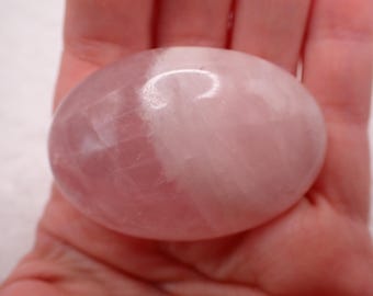 Beautiful Natural Rose Quartz Crystal Palm Stone - Smooth Small Palm - Pink Rose Quartz - 2 Inch Crystal #PALMS#1249