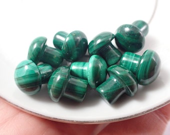 One Mini Natural Malachite Crystal Mushroom Carvings - Green Smooth Mini Crystal - .5 Inch Tiny Green Standing Malachite Shrooms #MINIS#1116