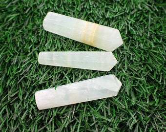 1 Piece Mini Natural Pistachio Calcite Crystal Point - Small Smooth Faceted - 2 Inch Mini Green Point - Natural Calcite Crystals #POINT#1020