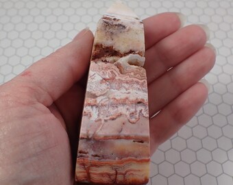 1 Piece Crazy Lace Agate Crystal Tower - Square Opaque Druzy Agate Tower - Pink White Gold Crazy Lace Agate Crystal Tower #TOWER#1137