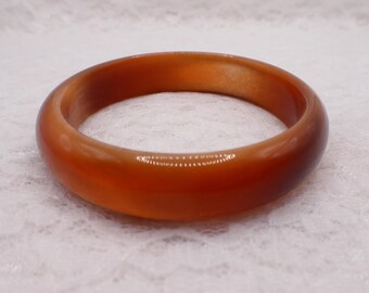 60.5mm Dark Copper Cats Eye Bangle Bracelet - Smooth Polished Bangle - Copper Cats Eye Bangle Bracelet #JEWEL#1965