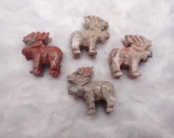 Spirit Animal Moose Dolomite Crystal - Moose Gift for Men Small Figurine - Metaphysical Healing Crystal Mini Spirit Figurine #SPRIT#1009
