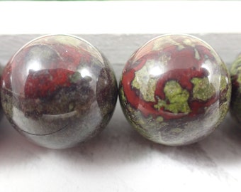 Shiny Dragon Bloodstone Mini Crystal Sphere - Green Red .75 Inch Ball - Small Mini Sphere - Natural Dragon Bloodstone Spheres #MINIS#1094#