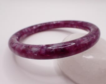 60.1mm Sparkly Purple Emerald Crystal Bangle Bracelet - Smooth Finish Round Inside - Purple Emerald Crystal Bangle #JEWEL#1741