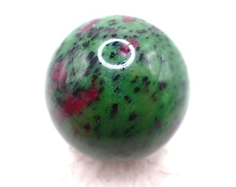 1 Piece Ruby in Zoisite Crystal Sphere - Bright Purple Green Orb Shaped - Smooth Polished Round Crystal - 2.25 inch Sphere #SPHER#1109