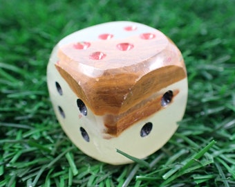 1 Piece Natural Green Onyx Crystal Die - Smooth Polished Rounded Corners - Green Brown Red Black - Green Onyx Single Die Carving #MINIS#1087