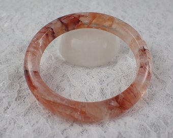 60.0mm Rainbow Flash Fire Quartz Bangle Bracelet - Smooth Round Polished - Natural Fire Quartz Crystal - Red Rainbow Bangle #JEWEL#1088