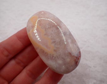 Beautiful Natural Pink Amethyst Crystal Palm Stone - Smooth Oval Palm with Druzies - Pink Amethyst - 2.25 Inch Crystal Palmstone #PALMS#1246