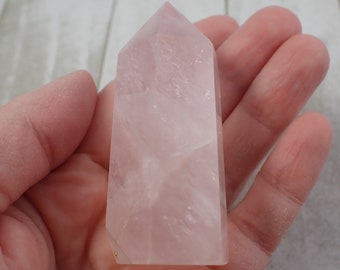 1 Piece Natural Rose Quartz Crystal Tower - Pink Opaque Faceted Smooth Polished - Great Condition Rose Quartz Crystal Point #TOWER#1050
