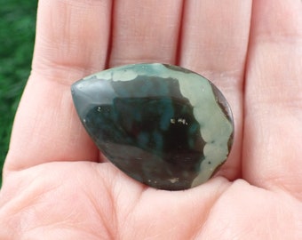 Natural Polychrome Jasper Crystal Cabochon - Blue Brown Jasper Crystal - Teardrop Shape Cabochon - 1.25 Inch Teardrop Cab #CBCHN#1058