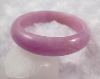 58.1mm Beautiful Natural Purple Kunzite Crystal Bangle Bracelet - Smooth Finish Flat Inside - Purple Kunzite Solid Crystal Bangle JEWEL#1542
