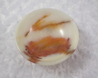 Gorgeous Natural Peach Calcite Crystal Bowl - Smooth Polished Small 4 Inch Bowl - Tray for Crystals - Red White Peach Calcite #BOWLS#1121