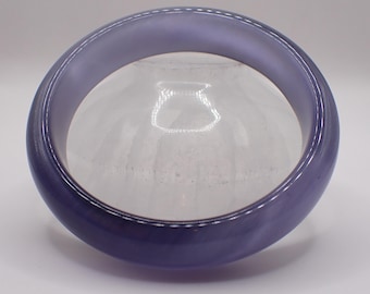 64.4mm Shiny Blue Gray Purple Cats Eye Crystal Bangle Bracelet - Smooth Finish Flat Inside Bangle Bracelet - Cat Eye Crystal #JEWEL#1711