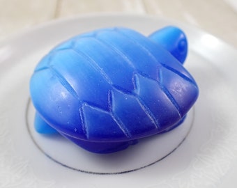 Bright Blue Cats Eye Crystal Turtle Carving - Electric Blue Textured Turtle - 2 Inch Tortoise Crystal Figurine - Bright Blue #ANMLS#1086