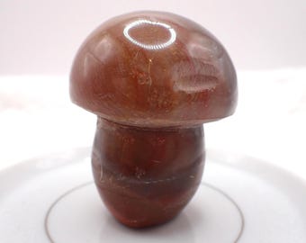 Natural Polychrome Jasper Crystal Mushroom - Smooth Standing Crystal - Orange Gray Brown Shroom - 2.5 Inch Crystal Mushroom #MUSHY#1988