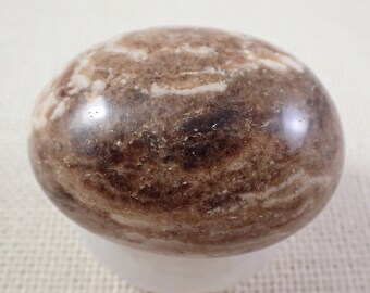 1 Piece Natural Black Opal Crystal Palm Stone - Brown Caramel Cream Gallet - Small Smooth Oval Palmstone - Black Opal Crystal #PALMS#1058