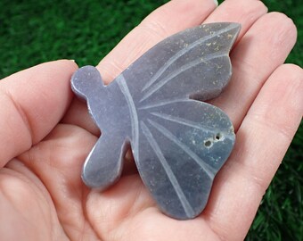 Lovely Grape Agate Crystal Butterfly Carving - Purple Grape Agate - Smooth Polished Butterfly - 2.25 Inches Purple Agate Carving #ANMLS#1029