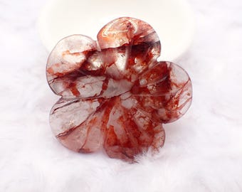 Natural Fire Quartz Flower Crystal Red Clear Fire Quartz Flower 2 Inch Healing Crystals Home Decor Floral Crystals for Willpower #FLWRS#1022