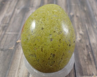 1 Piece Natural Green Opal Palm Stone - Small Smooth Gallet Stone - Lime Green Orange Smooth Palmstone - Green Opal Crystal #PALMS#1057