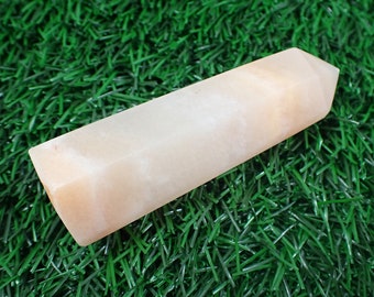 1 Piece Pink Aventurine Crystal Tower - Peach Faceted Tower - Smooth Standing Peach Aventurine - 3.5 Inch Natural Crystal Tower #TOWER#1243