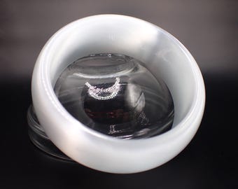 59.4mm Shiny White Cats Eye Crystal Bangle Bracelet - Smooth Polish Finish Flat Inside - Thick Cuff Bangle Bracelet Cat Eye #JEWEL#1948