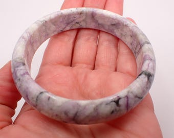 61.3mm Purple Jadeite Crystal Bangle Bracelet - Crystal Bangle - Shiny Smooth Polished Purple Bangle Bracelet #JEWEL#1762