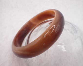 60.6mm Dark Copper Cats Eye Bangle Bracelet - Smooth Polished Bangle - Copper Cats Eye Bangle Bracelet #JEWEL#1982