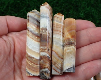 1 Piece Mini Natural Peach Calcite Crystal Point - Small Smooth Faceted Point - 2-2.5 Inch Mini Points - Peach Calcite Brown #POINT#1006
