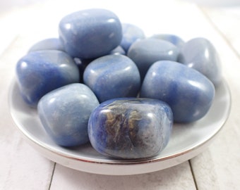 4 Pcs Natural Blue Aventurine Crystal Tumbles - Large Rounded Smooth Cube Like Tumbled Stones - Blue Aventurine Crystal Tumbles #TUMBL#1006
