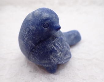 Cute Little Blue Aventurine Crystal Bird - Blue Opaque Smooth Bird Figurine - Crystal Bird 2.25 Inches - Blue Aventurine Bird #ANMLS#1269