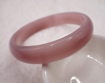 61.7mm Beautiful Shiny Light Purple Cats Eye Crystal Bangle Bracelet - Smooth Finish Flat Inside - Bangle Bracelet Cat Eye #JEWEL#2009