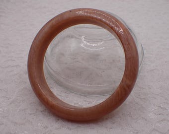 59.5mm Flashy Peach Moonstone Crystal Bangle Bracelet - Smooth Flat Inside Crystal - Shiny Polished Peach Moonstone Bangle #JEWEL#1913