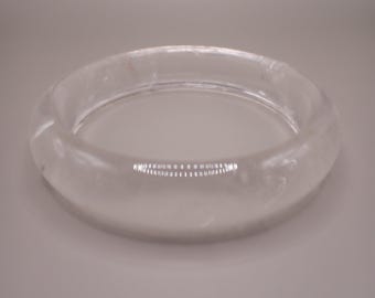 63.6mm Natural Clear Quartz Crystal Bangle Bracelet - Smooth Clear Flat Inside - Polished Pretty Clear Quartz Bangle Crystal #JEWEL#1687