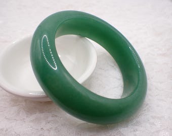 59.7mm Green Aventurine Crystal Bangle Bracelet - Thick Green Crystal Bangle - Natural Green Aventurine Crystal Bracelet Smooth #JEWEL#2000