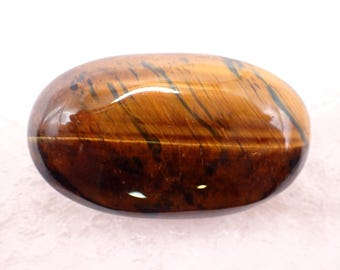 Lovely Natural Blue Tiger Eye Jasper Crystal Palmstone - Blue Brown Gold Shiny Gallet - 2.75 Inch Smooth Polished Blue Tiger Eye #PALMS#1247