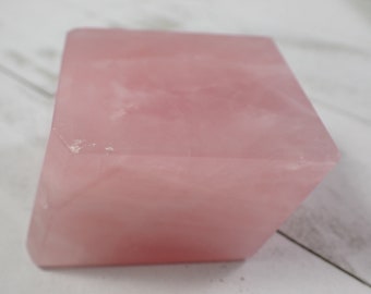 1 Piece Natural Rose Quartz Crystal Freeform - Dark Pink Smooth Finish - Rose Quartz Freeform 56x40x43mm - Beveled Edge Crystal #FRFRM#1032