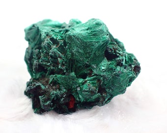 Beautiful Silky Natural Green Malachite Crystal - Raw Satin Specimen - Dark Green 1.5 Inch Malachite Crystal - Organic Malachite #RAWSM#1097