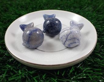 Cute Mini Whale Crystal Carving - Blue Aventurine Whale Carving - Blue Gray White Opaque - 1.25 Inch Small Whale Crystal Carving #ANMLS#1036