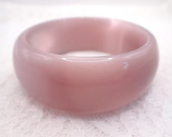 59.1mm Beautiful Shiny Light Purple Cats Eye Crystal Bangle Bracelet - Smooth Finish Flat Inside - Bangle Bracelet Cat Eye #JEWEL#1861
