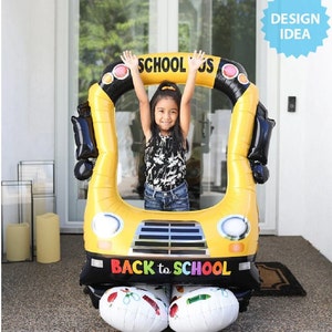 Back to School Balloons | School Bus Pencil Apple Crayon Foil Balloons | First Day of School Decor | Classroom Teacher Party Supplies