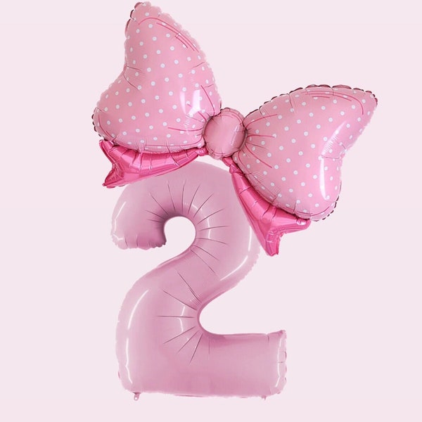 Pink Bow Balloons | Polka Dot Bow Balloon | Jumbo Bow Helium Balloon | Birthday Mini Balloons | Pink Bow Birthday | Girls Pink Birthday